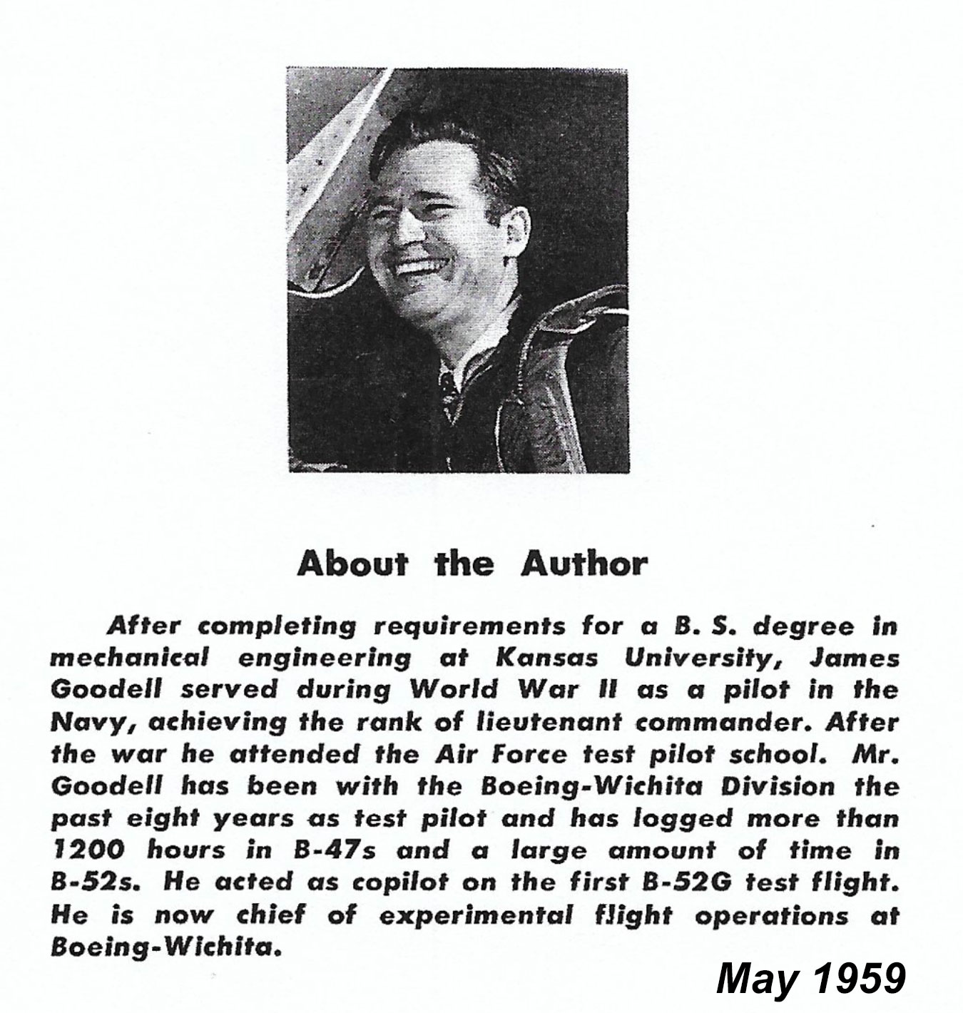From an article about the new B52-G May 1959